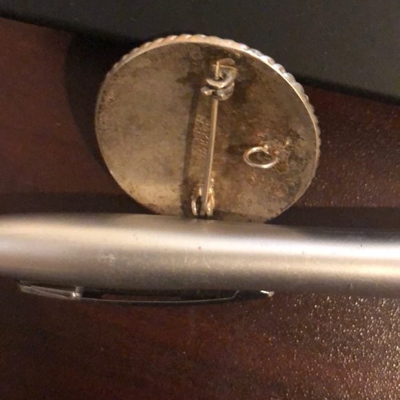 Old pawn Inlaid turquoise and abalone pendant - Picture 2 of 3